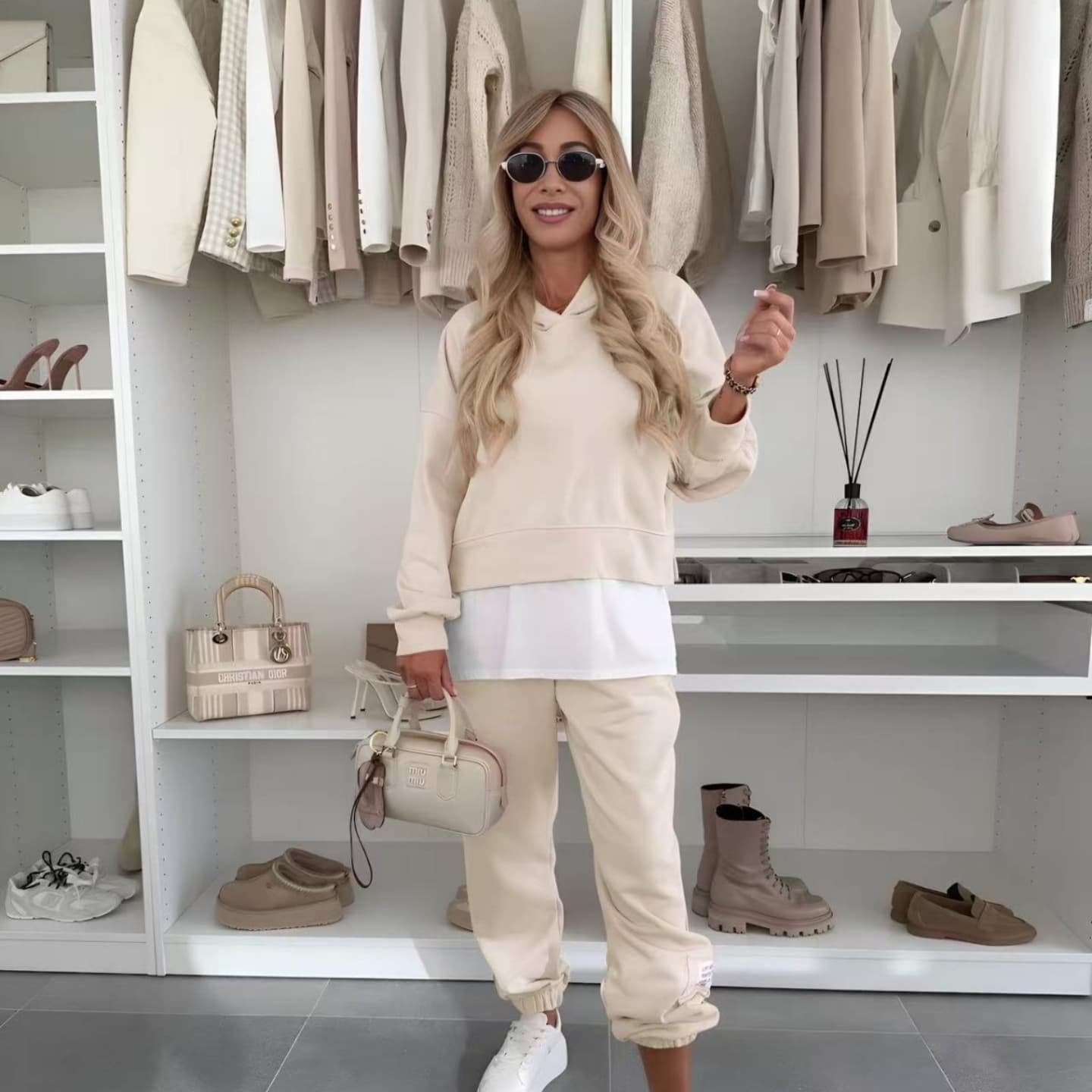 Dames hoodie met capuchon en patchwork, casual stijl