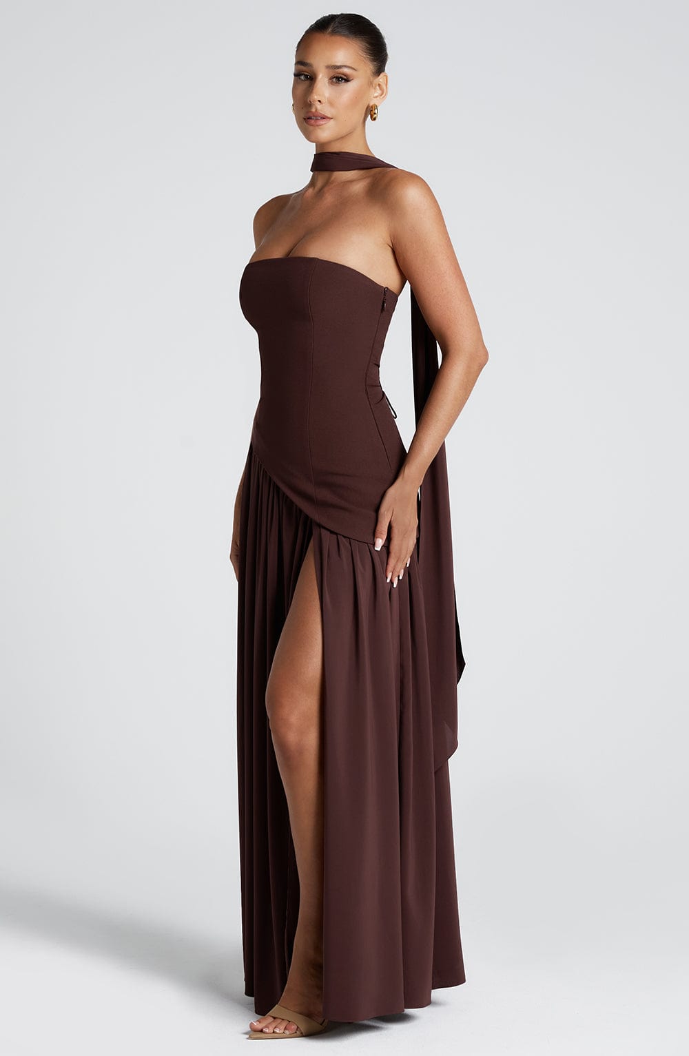 Maliyah Maxi Jurk - Plum Brown