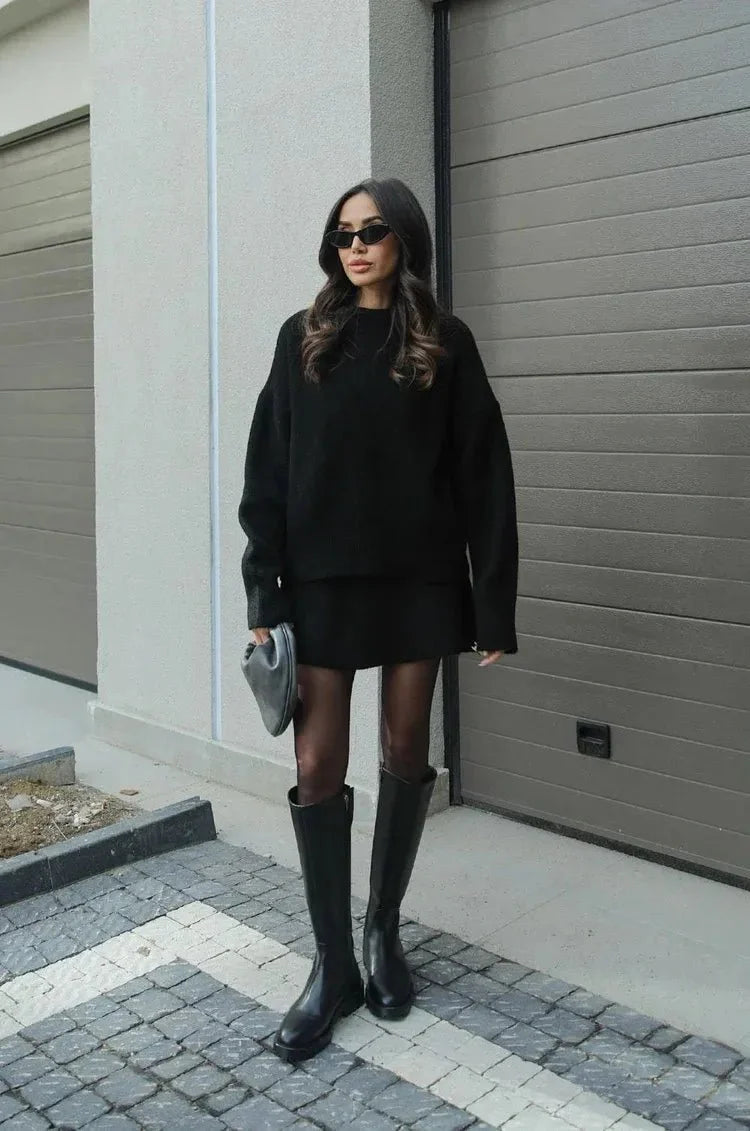 Helena - Gebreide Rok Set (Top + Rok)