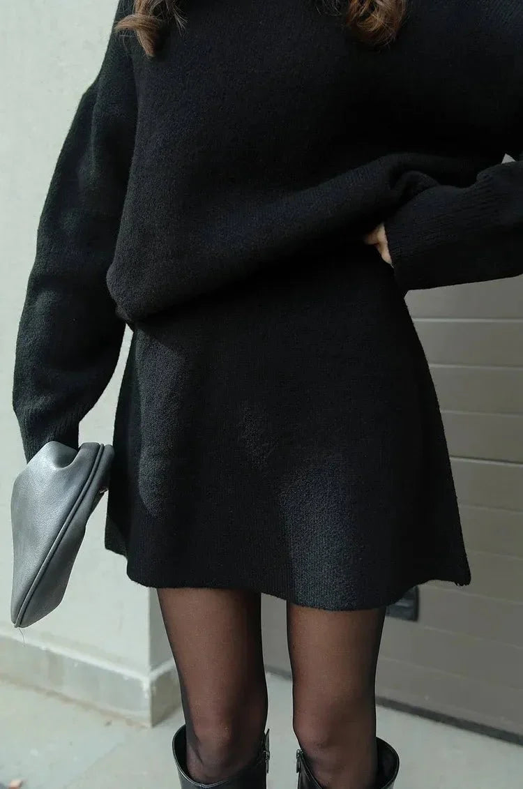 Helena - Gebreide Rok Set (Top + Rok)