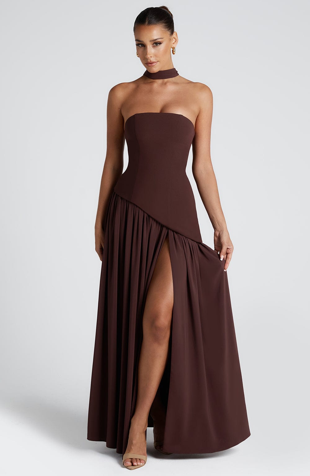 Maliyah Maxi Jurk - Plum Brown