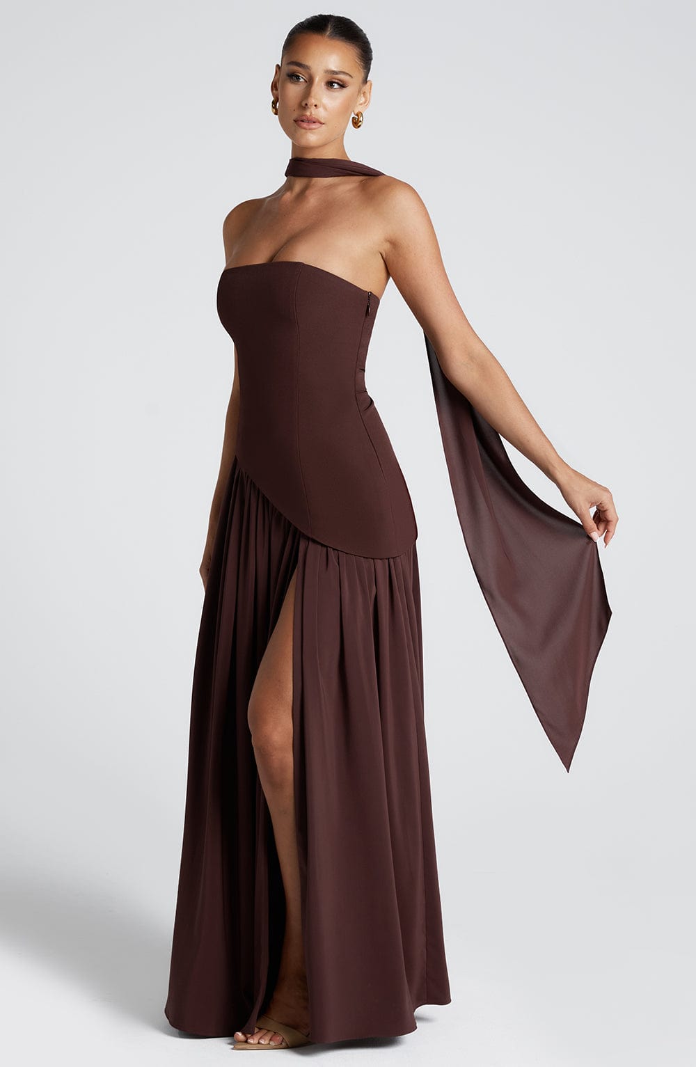 Maliyah Maxi Jurk - Plum Brown